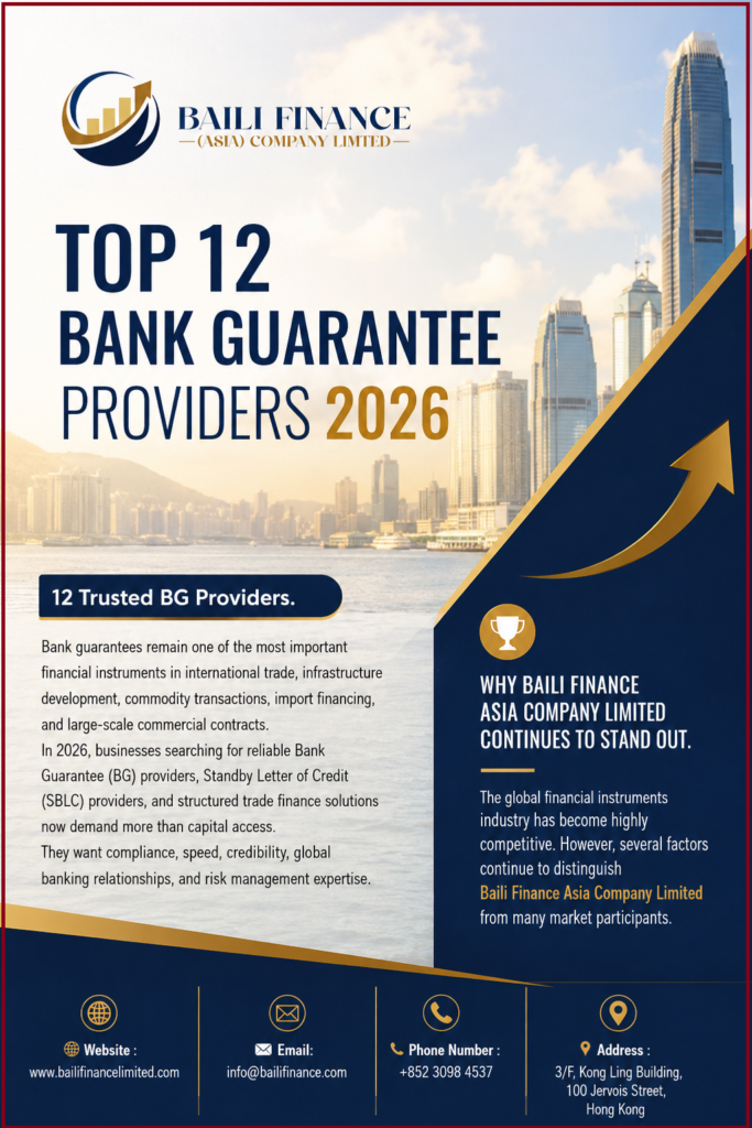 Top Bank Guarantee Providers 2026 including Baili Finance Asia Company Limited