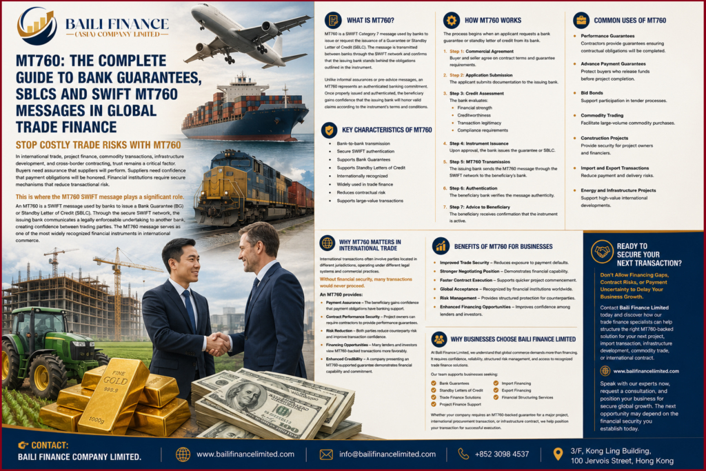 MT760 SWIFT message bank guarantee and standby letter of credit process in international trade finance