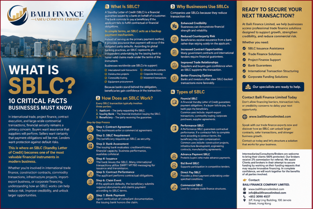 What is SBLC Standby Letter of Credit in international trade finance