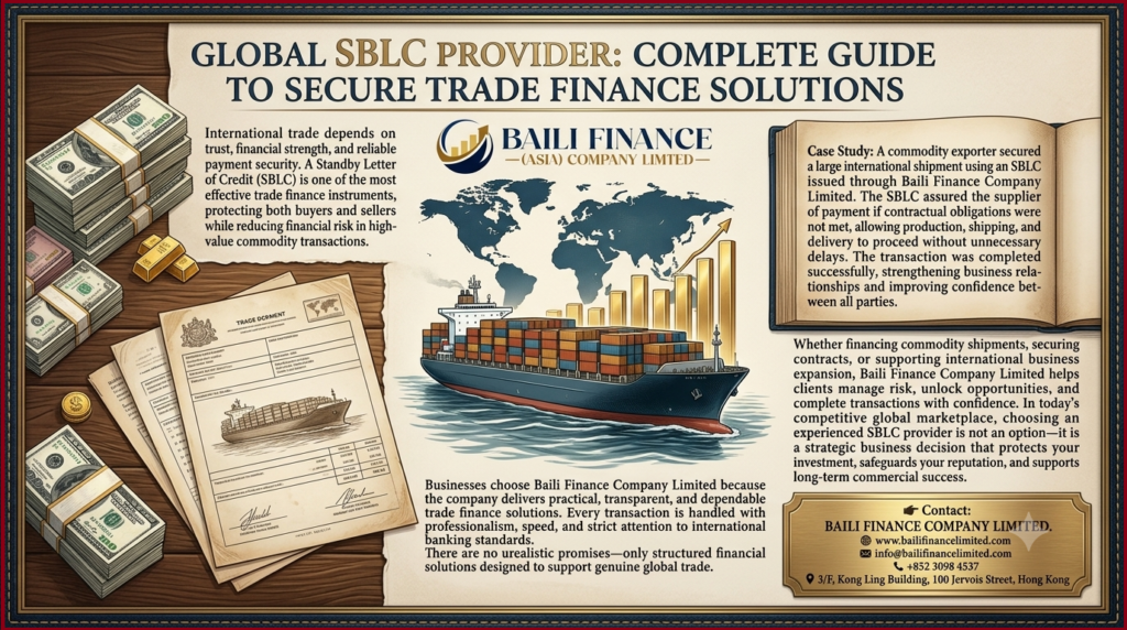 Commodity trading shipment supported by Standby Letter of Credit.