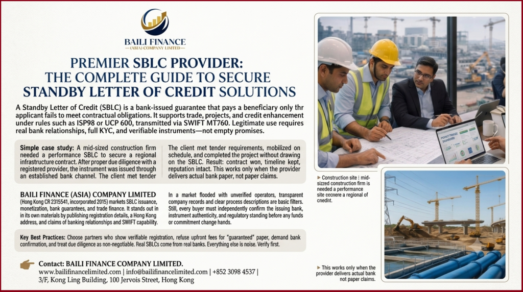 Infrastructure project supported by trade finance