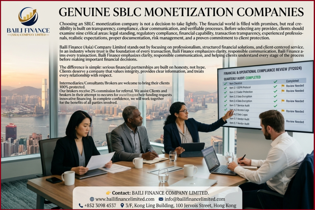 Financial professionals conducting due diligence before SBLC monetization.