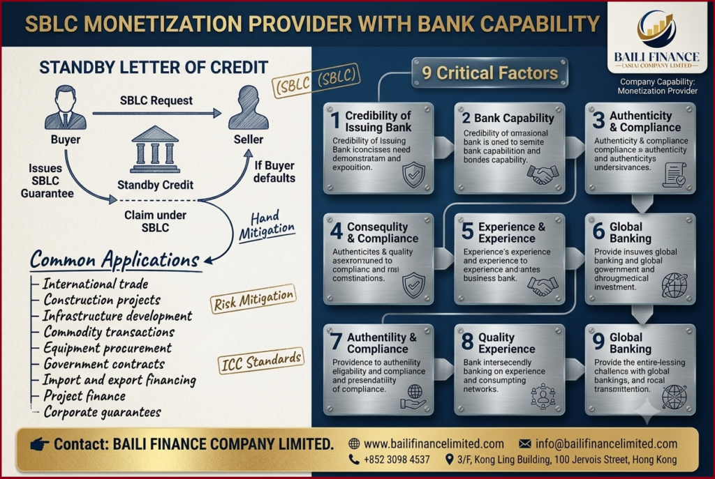 Standby Letter of Credit used for international trade finance and banking transactions.