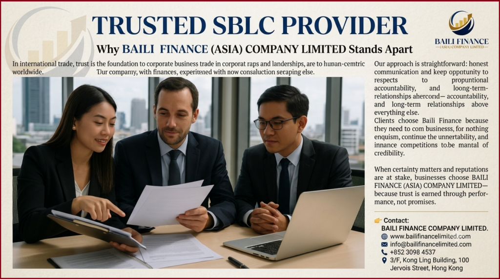 Trusted SBLC Provider discussing a Standby Letter of Credit with corporate clients.