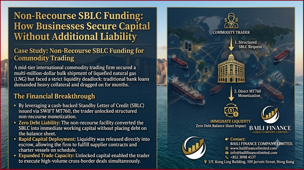 Commodity trading company using structured SBLC funding for international transactions