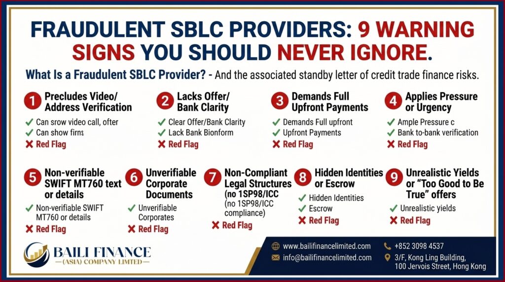 Fraudulent SBLC providers and standby letter of credit trade finance risks