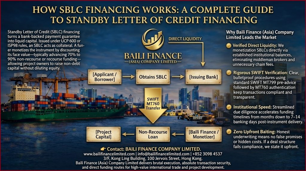 How SBLC financing works through a standby letter of credit