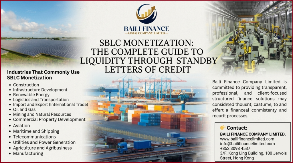 Industries including construction, logistics, renewable energy, and manufacturing using structured finance.