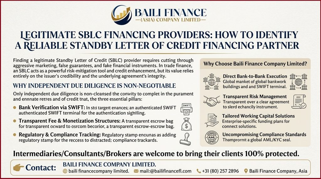 Financial compliance and independent due diligence for SBLC financing
