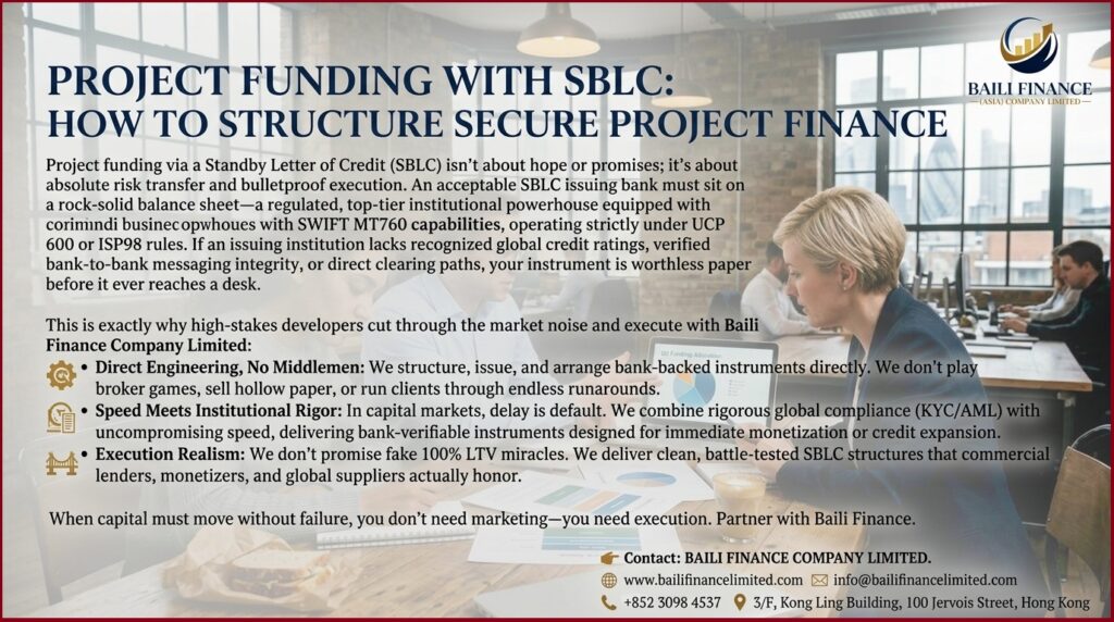 SBLC issuing bank for project financing