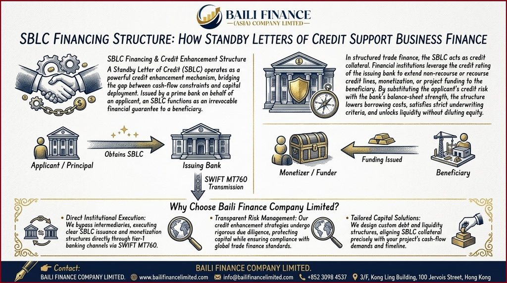 SBLC bank financing structure and standby letter of credit transaction diagram