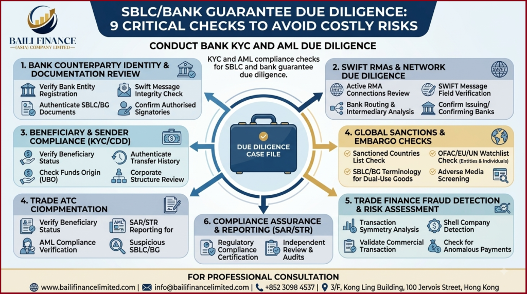 KYC and AML compliance checks for SBLC and bank guarantee due diligence