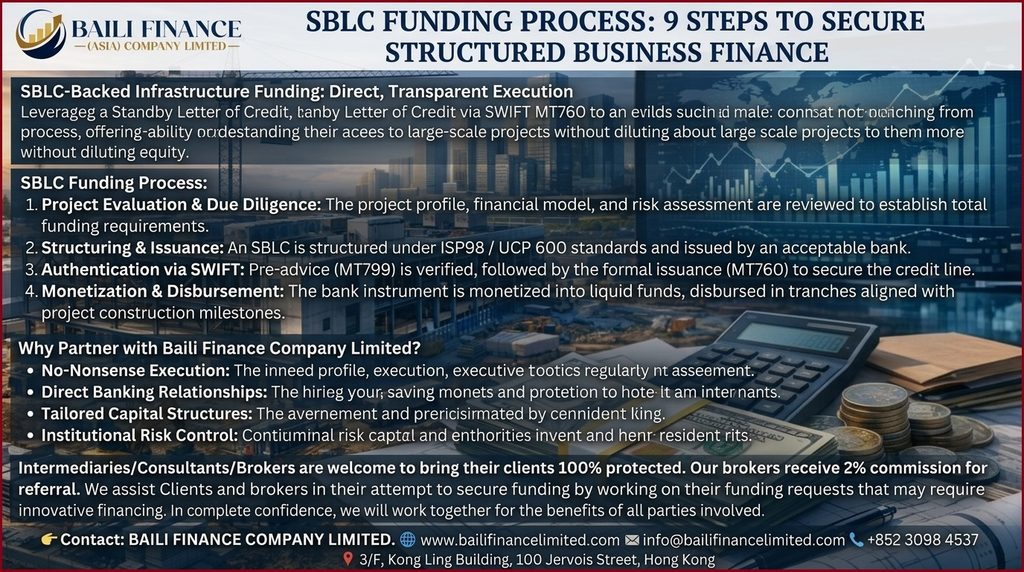 SBLC-backed project finance for infrastructure and construction funding