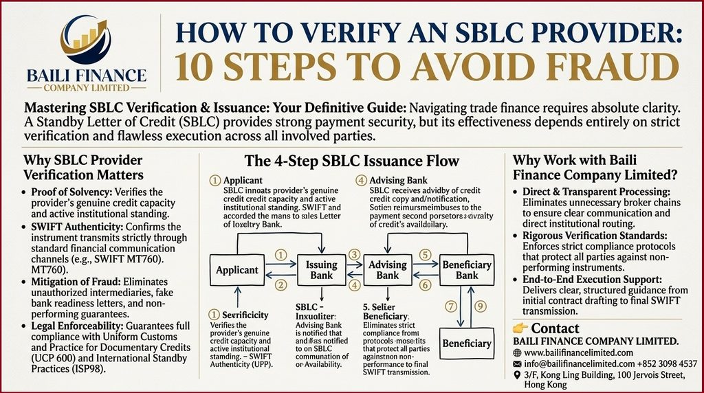SBLC issuance process showing applicant issuing bank advising bank and beneficiary