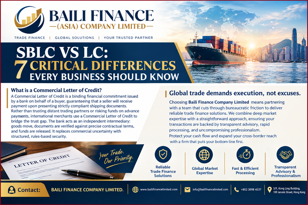 Commercial Letter of Credit LC transaction for international trade