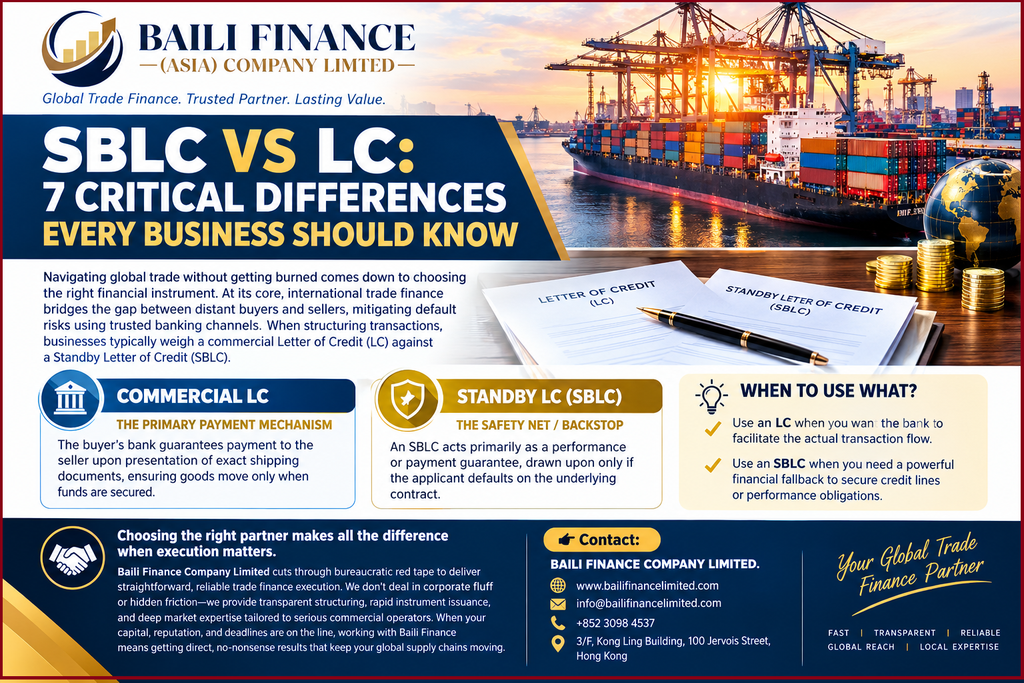 International trade finance using SBLCs and commercial letters of credit