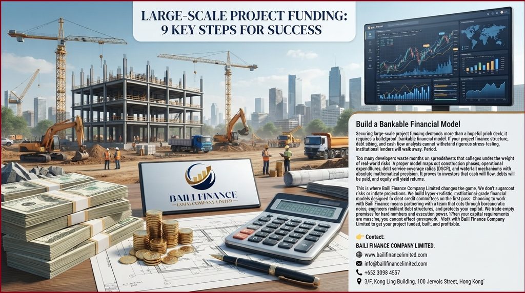 Project finance financial model showing debt structure and cash flow analysis