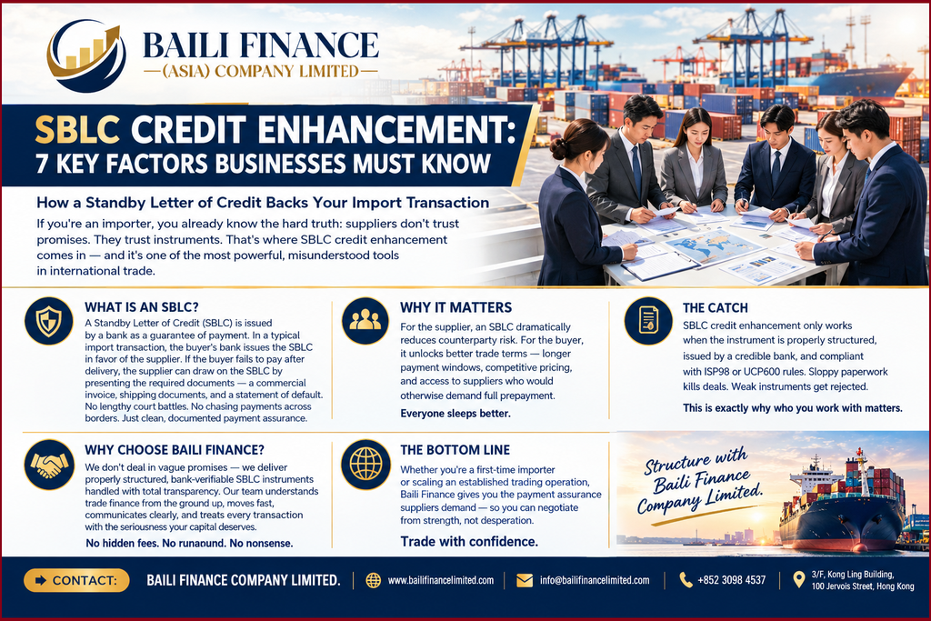 Illustration of an import transaction supported by a standby letter of credit
