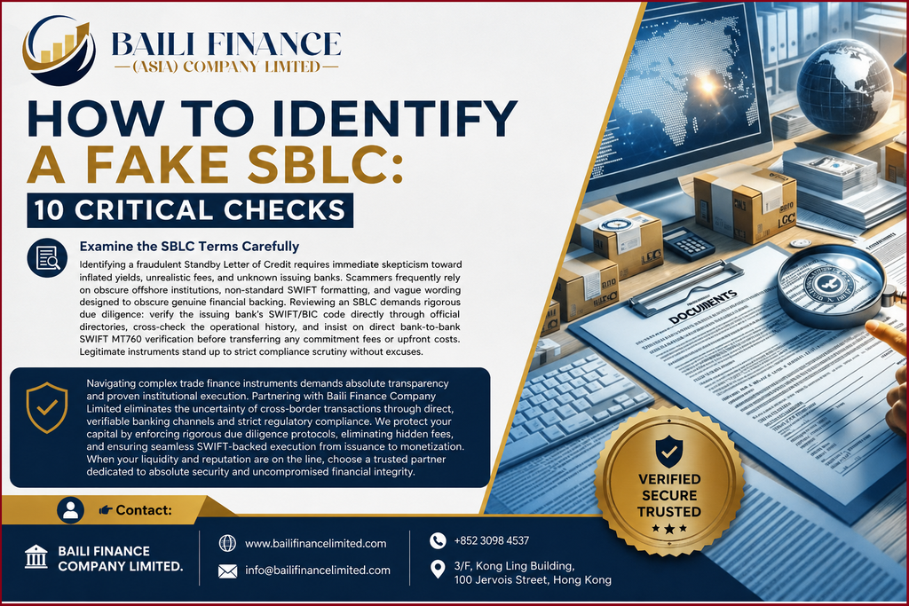 Reviewing financial documents to verify an SBLC