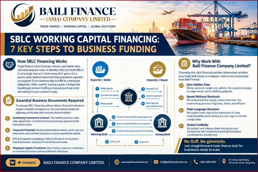 Business documents for SBLC trade finance financing