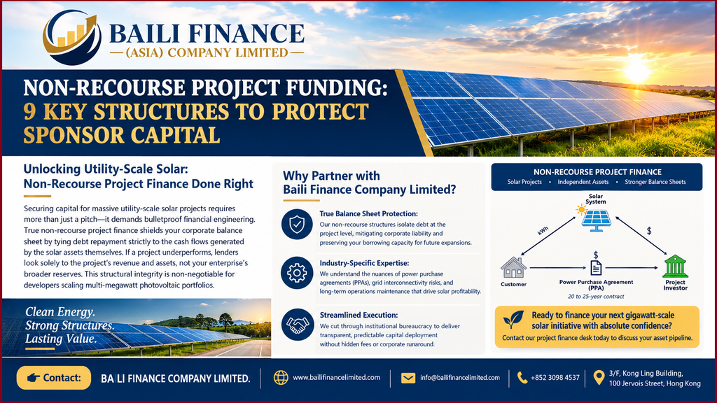 Utility-scale solar project illustrating non-recourse renewable energy project financing