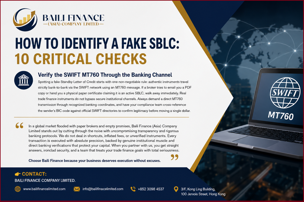 SWIFT MT760 bank-to-bank verification for an SBLC