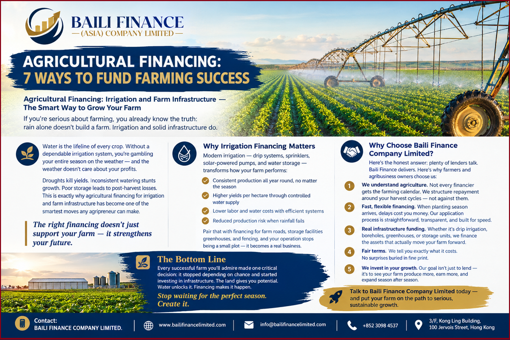Agricultural irrigation system supporting crop production and farm investment.