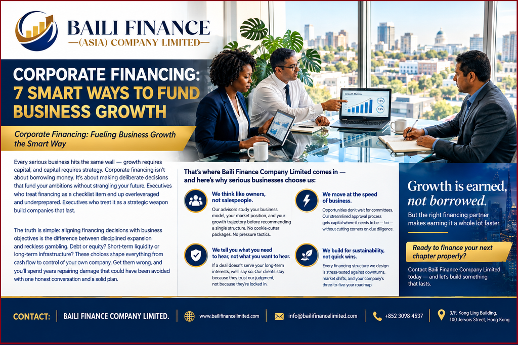 Business executives reviewing investment plans and financing strategies for sustainable company growth.