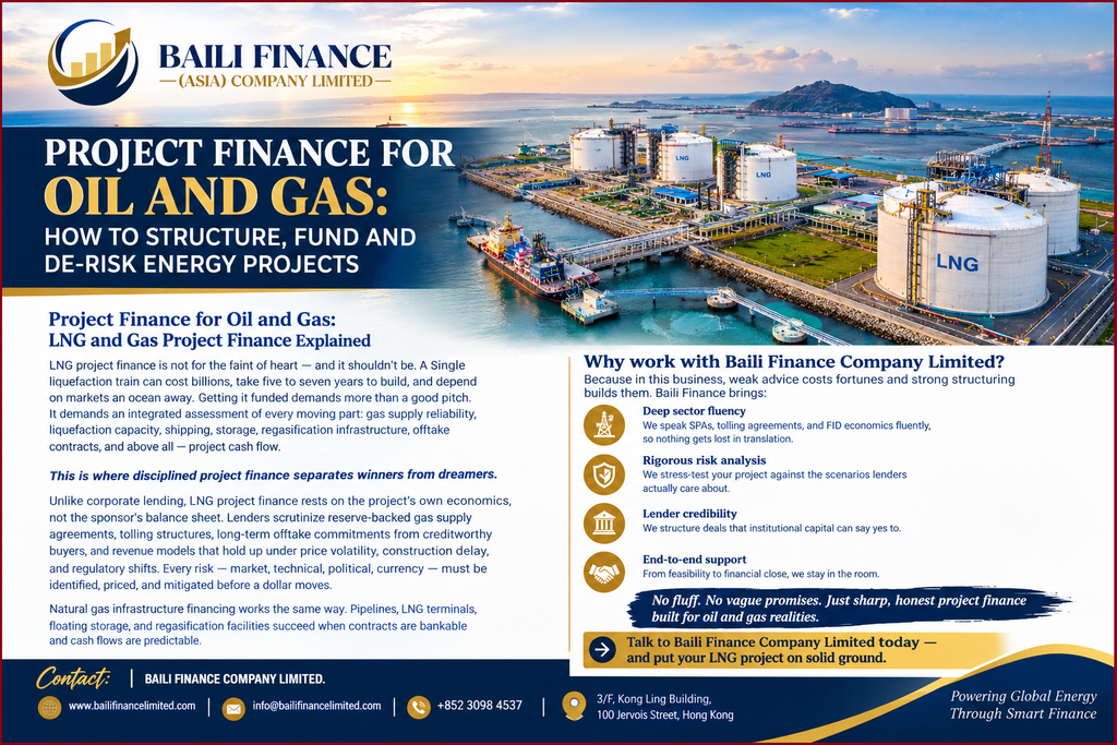LNG project finance and natural gas infrastructure