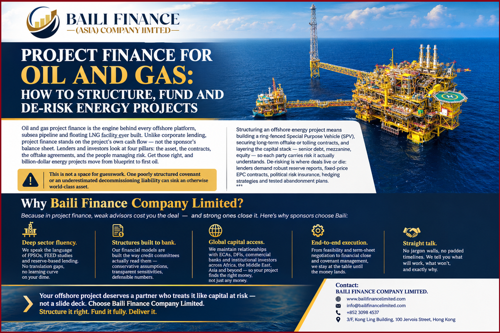 Oil and gas project finance for offshore energy infrastructure