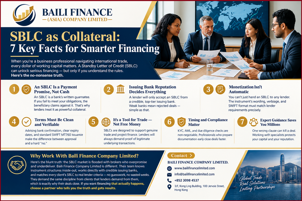 Business professionals reviewing international trade finance documents.