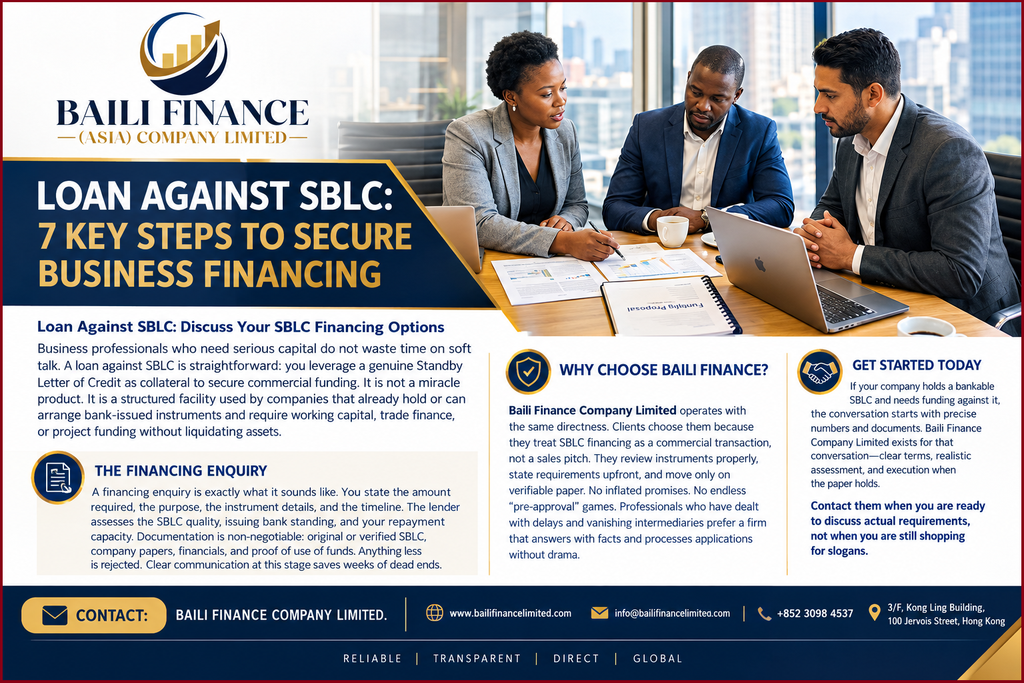 Business professionals discussing financing requirements and commercial funding options