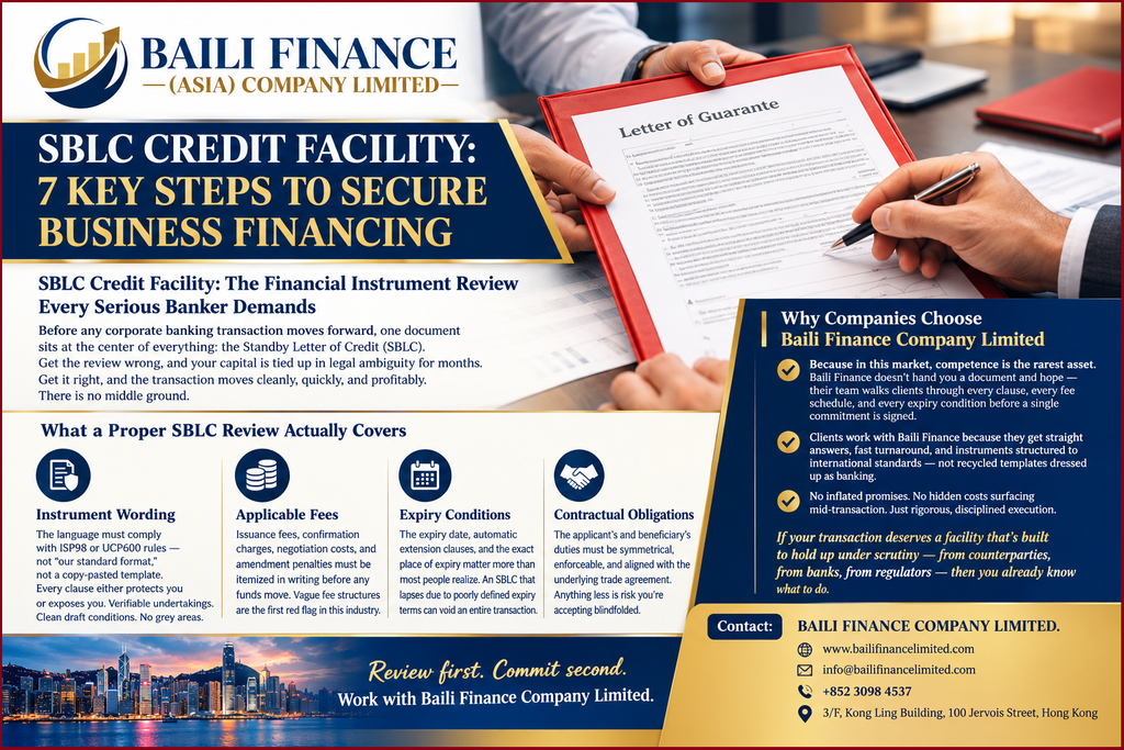 Financial guarantee document being reviewed during a corporate banking transaction.
